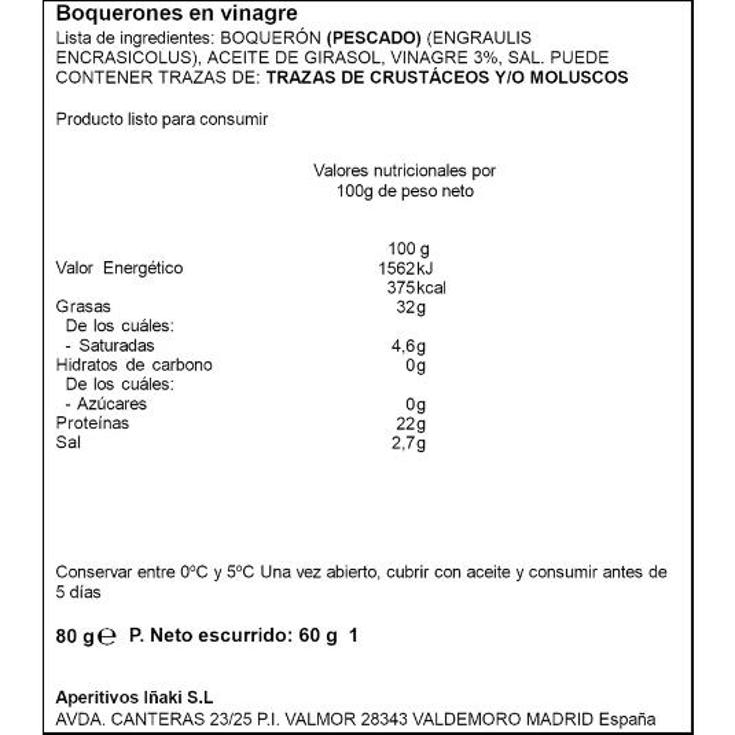 BOQUERONES VINAGRE AC.GIRASOL RIKISSSIMO BDJA 60 GR