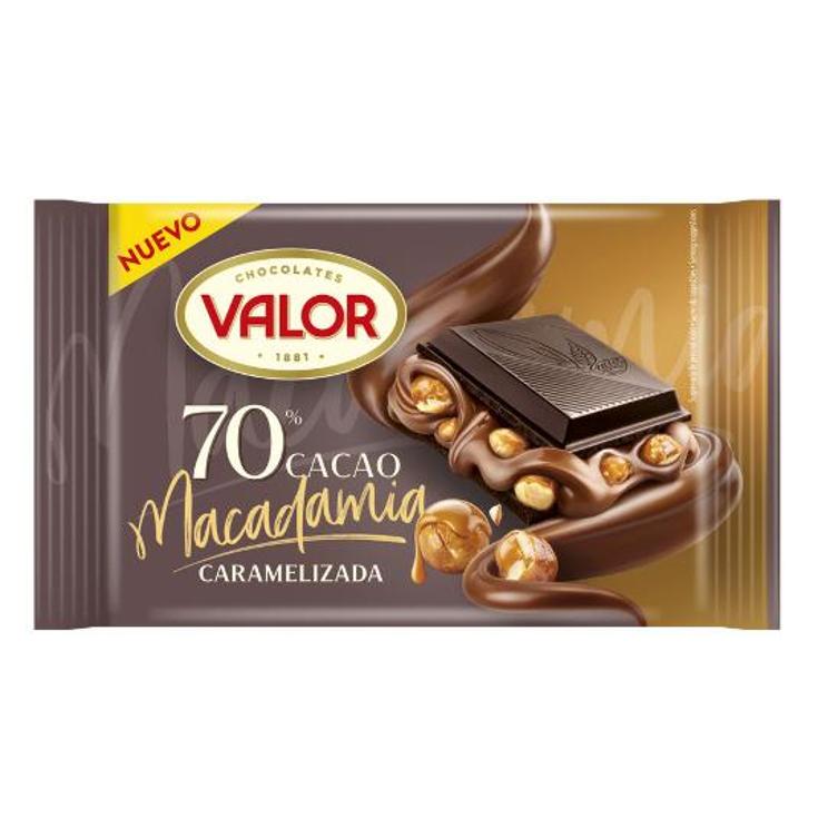 CHOCOLATE RELL. 70% MACADAMIA VALOR PTLLA 150 GR
