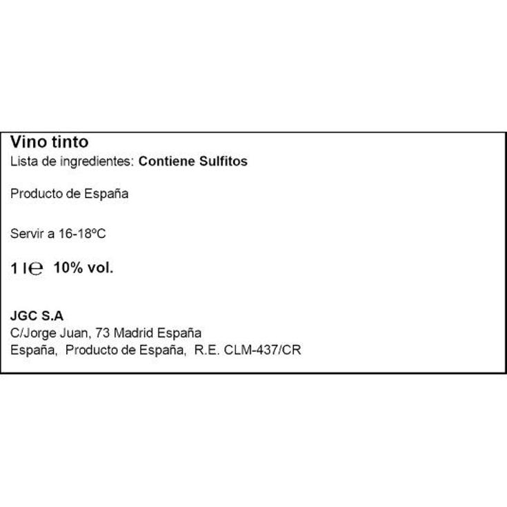 VINO TINTO 10º DON GARCIA BRIK 1 LT