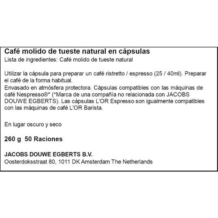 CAFE CAPSULAS (NESP.)RISTRETTO LÓR CAJA 50 UD
