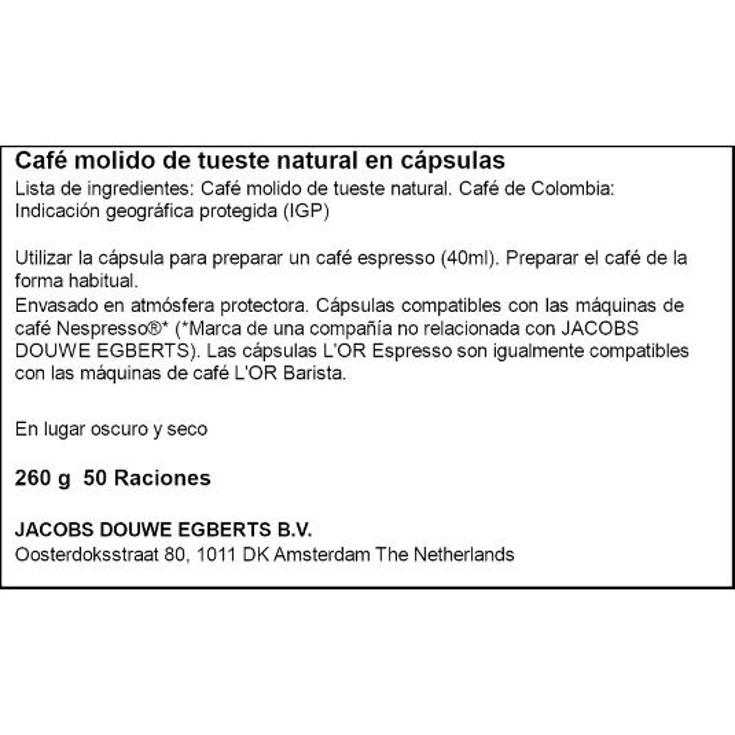 CAFE CAPSULAS (NESP.)COLOMBIA LÓR CAJA 50 UD