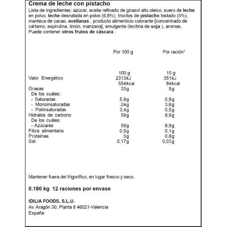 CREMA PISTACHO NOCILLA VASO 180 GR