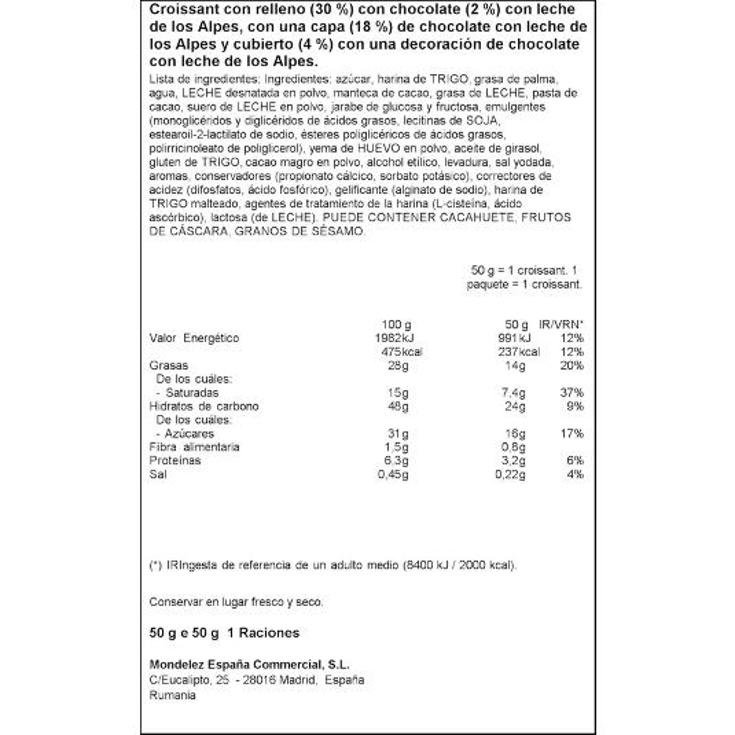 CROISSANT CHOCOLATE MILKA PQTE 50 GR