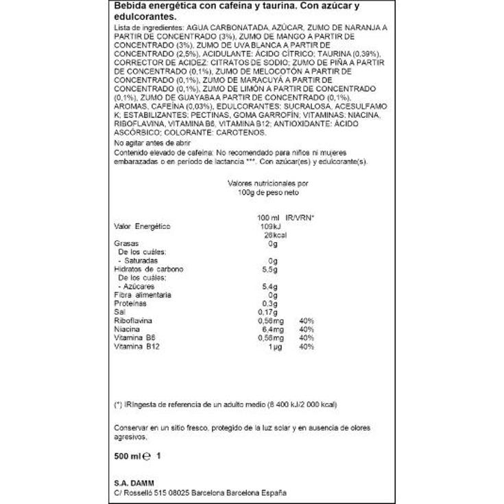 BEBIDA ENERGETICA MANGO POWERKING LATA 500 ML