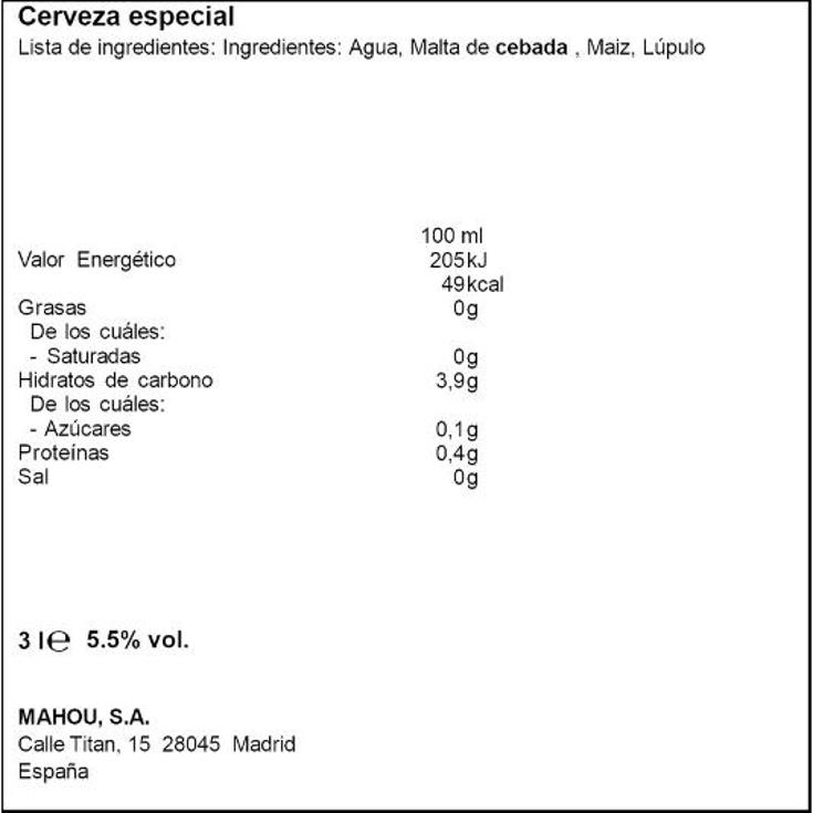 CERVEZA 5 ESTRELLAS 12X25 CL MAHOU PACK 300 CL