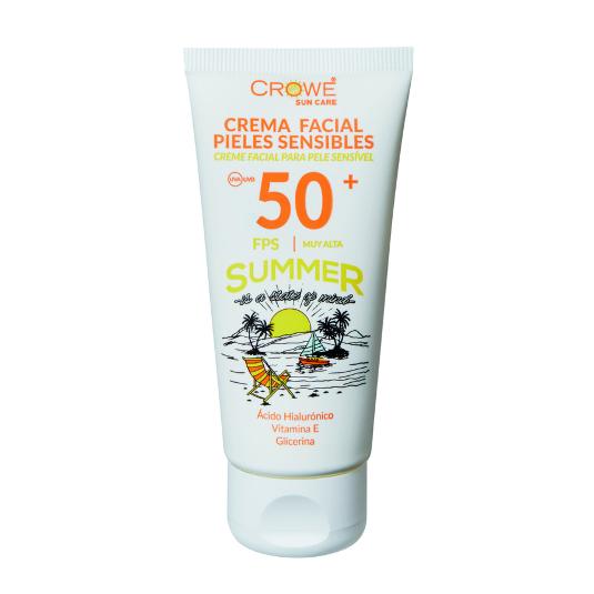 CREMA FACIAL SENSITIVE SPF50+ CROWE TUBO 50 ML