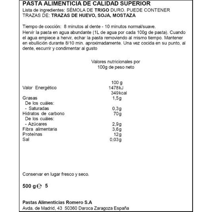 MACARRON FINO SPAR PQTE 500 GR