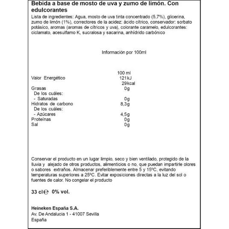 TINTO VERANO 0,0 LIMON LADRON VERAN LATA 33 CL