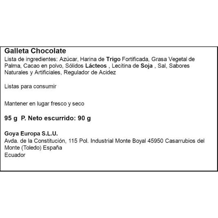 GALLETA WAFER IMPULSO CHOCO GOYA PACK 100 GR
