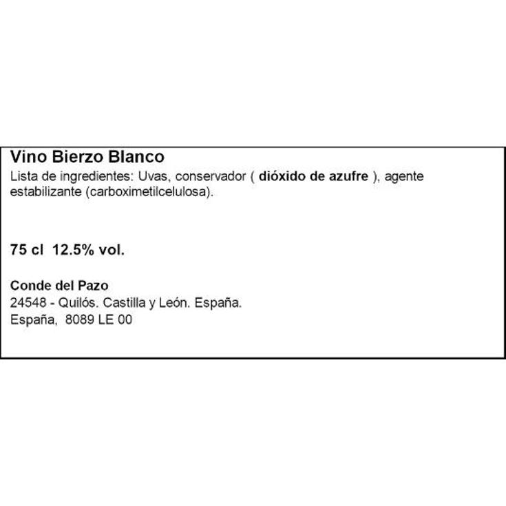 VINO BLANCO GODELLO 12,5ºBIERZO F.RIVERO BTLLA 75 CL
