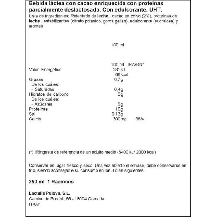 BATIDO CHOCOLATE HIGH PROTEINA PULEVA PET 250 ML