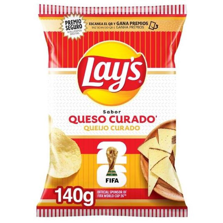 PATATAS LAYS SABOR QUESO CURADO BOLSA 140 GR