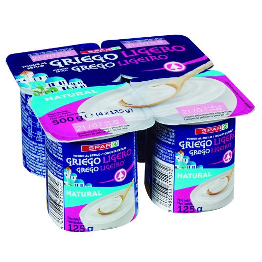 YOGUR GRIEGO NATURAL LIGERO X4 SPAR PACK 500 GR