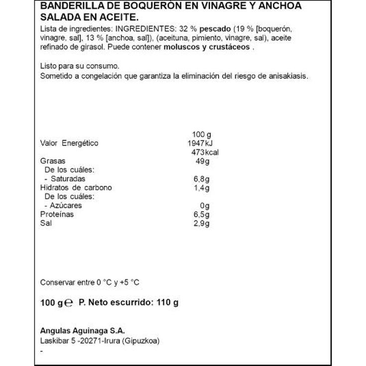 PINCHO BOQUERON/ANCHOA X8 ARTEIÑAKI BDJA 110 GR