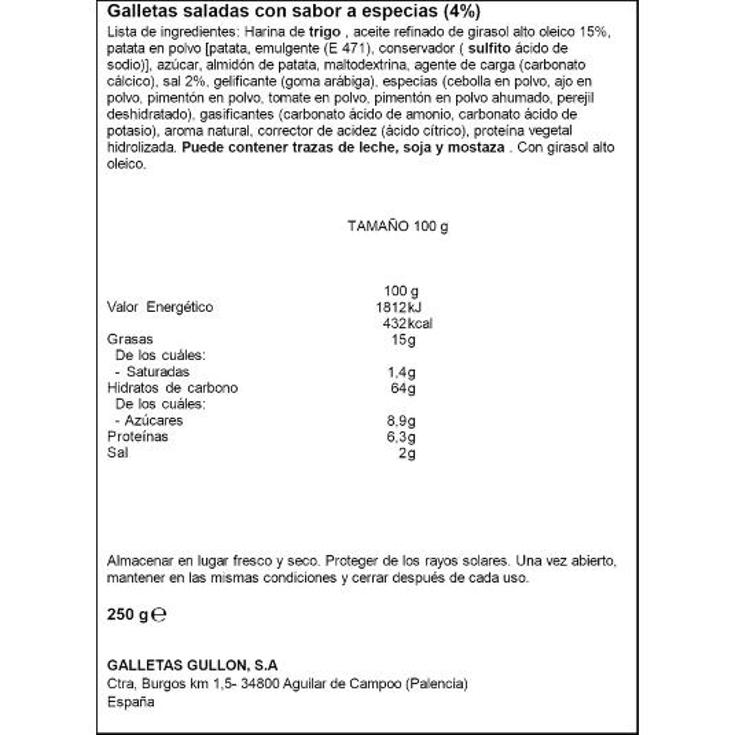GALLETAS MINI BITES CAMPESINAS GULLON BOTE 250 GR