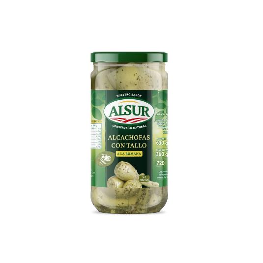 ALCACHOFA CON TALLO ALSUR FRASCO 360 GR