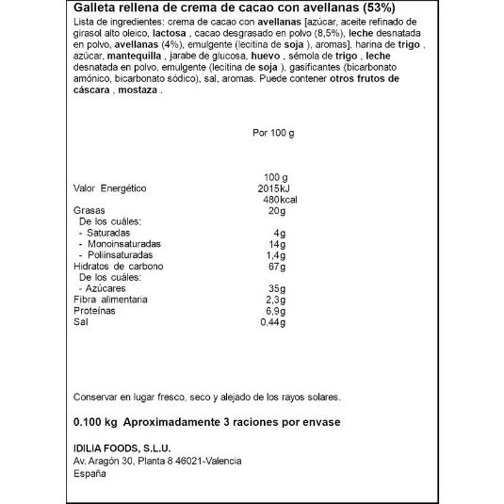 GALLETAS RELLENAS CHOC.BOOMS NOCILLA PQTE 100 GR