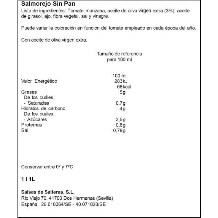 SALMOREJO SIN PAN G.MILLAN BTLLA 1 LT