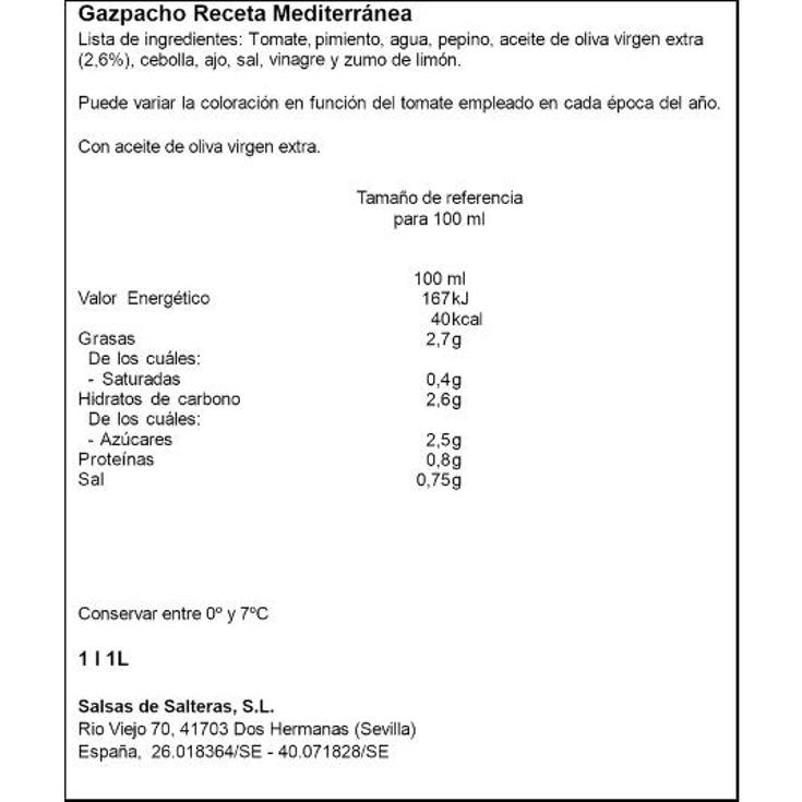 GAZPACHO MEDITERRANEO G.MILLAN BTLLA 1 LT
