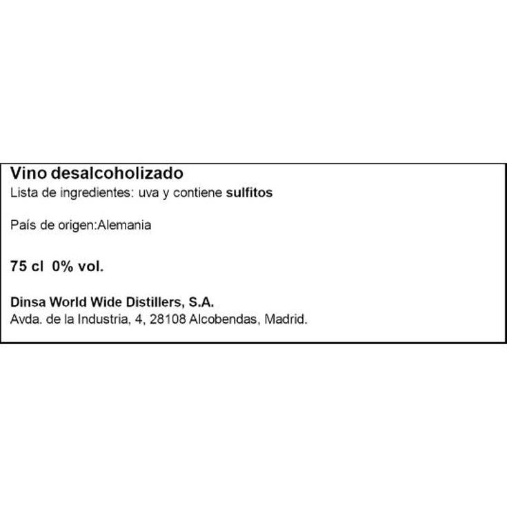 VINO TINTO DESALCOHOLIZADO 0º SIMPLY 0 BTLLA 75 CL