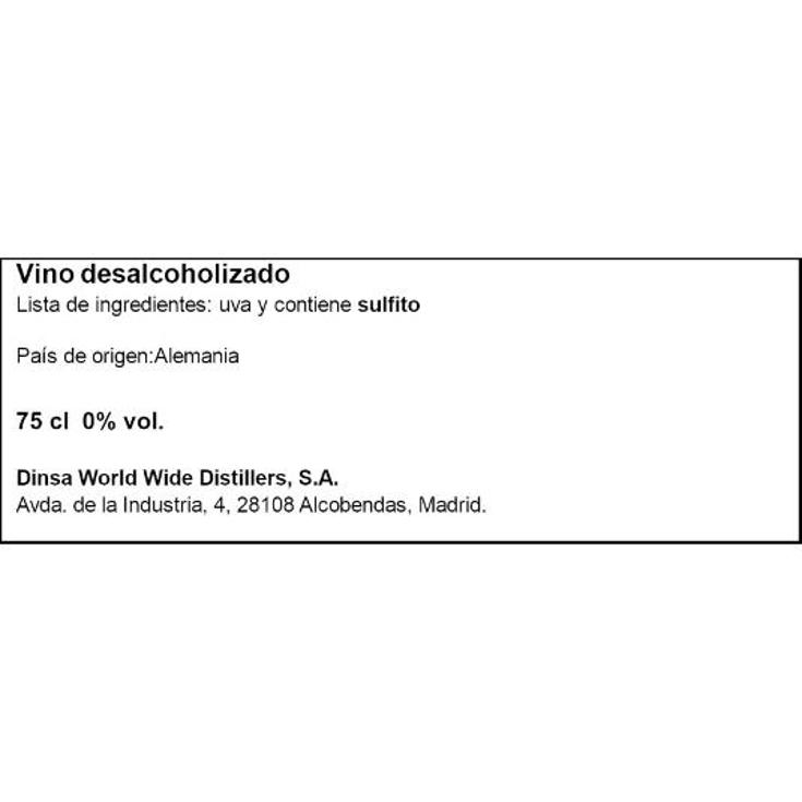 VINO BLANCO DESALCOHOLIZADO 0º SIMPLY 0 BTLLA 75 CL