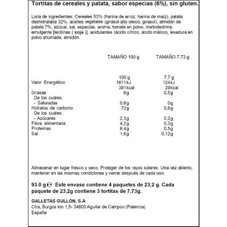 TORTITAS MAIZ SABOR CAMPESINA VITALDAY PACK 93 GR
