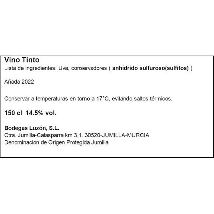 VINO TINTO COSECHA 14.5º MAGNUM LUZON BTLLA 1500 ML