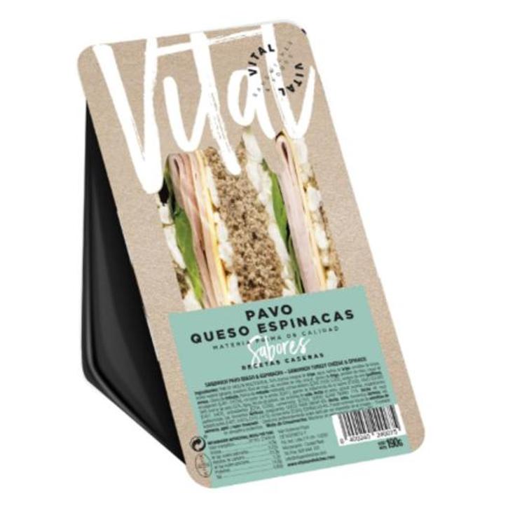 SANDWICH PAVO QUESO ESPINACAS VITAL UNIDAD 190 GR