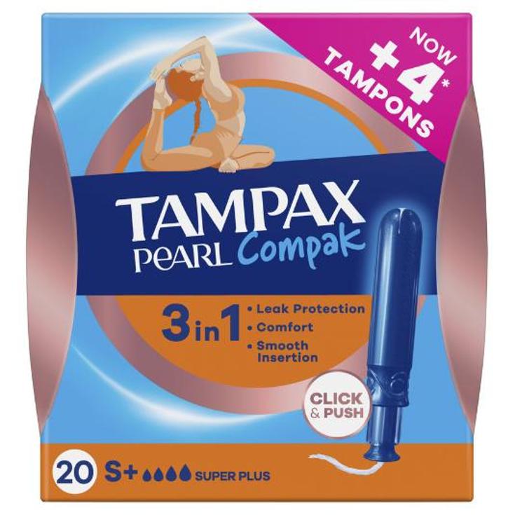 TAMPONES COMPAK PEARL SUPERPLUS TAMPAX CAJA 20 UD