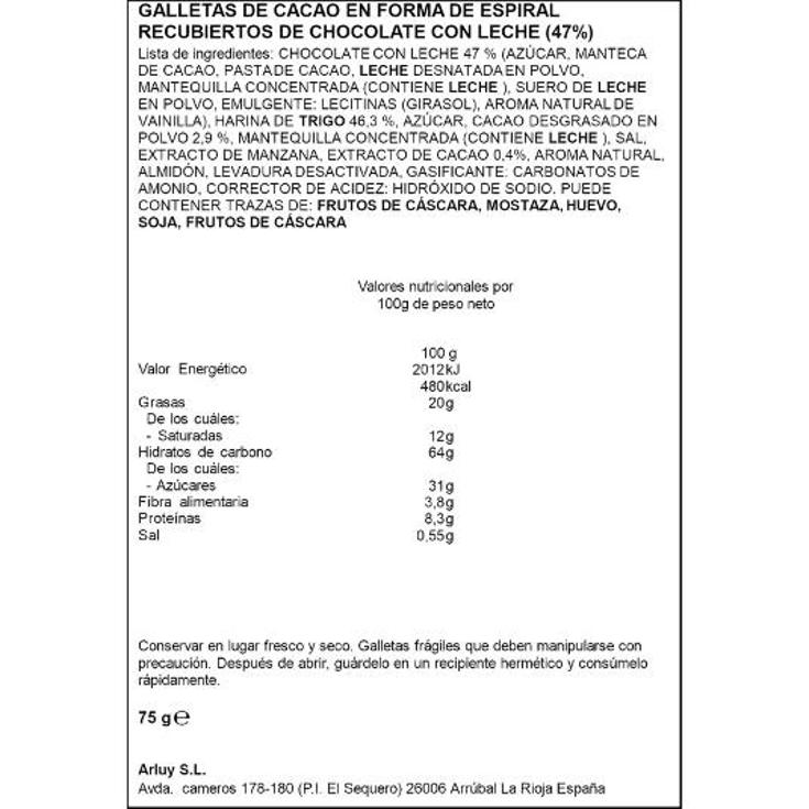 STICKS CHOCOLATE SPAR CAJA 75 GR