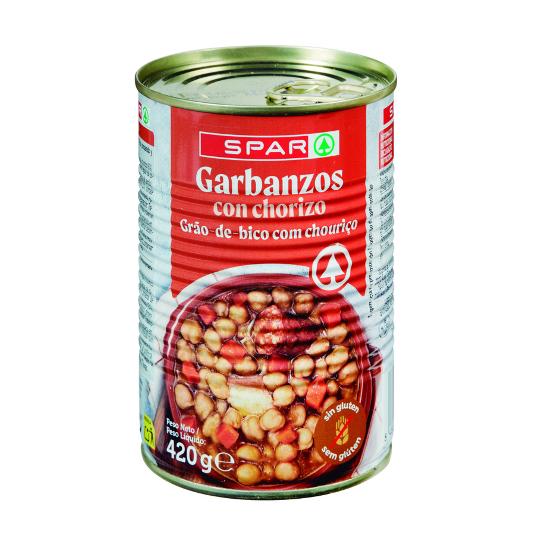 GARBANZOS C/CHORIZO LATA 420 GR