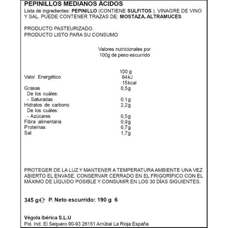 PEPINO MEDIANO ENTERO SPAR FRASCO 190 GR