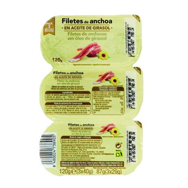 ANCHOAS ACEITE GIRASOL X3 PACK 87 GR
