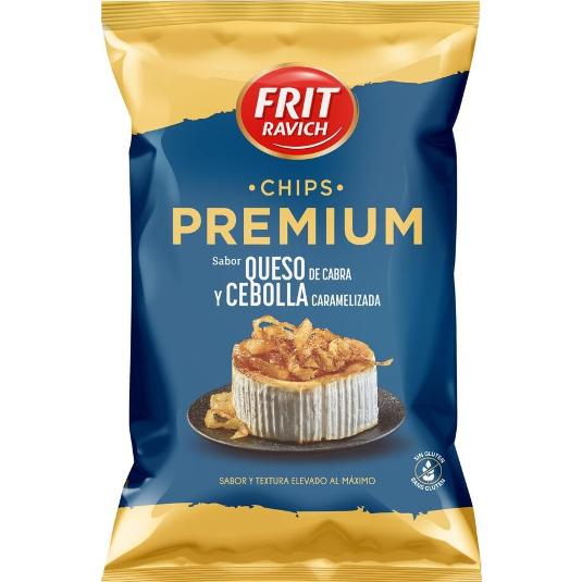 CHIPS PREMIUM QUESO Y CEBOLLA FRIT RAVICH BOLSA 150 GR