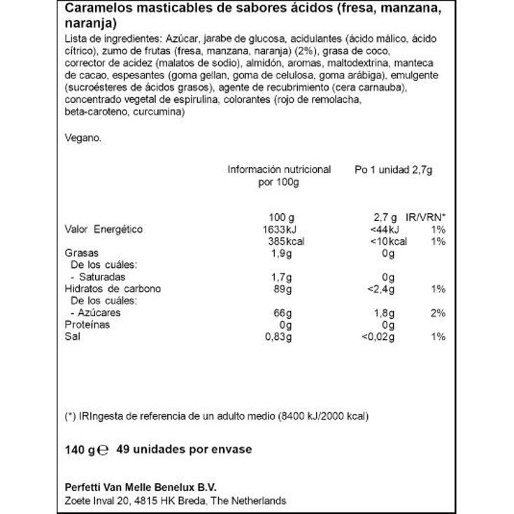 CARAMELOS MENTOS SOUR 7X BOLSA 140 GR