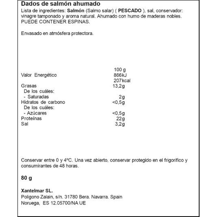 DADOS SALMON AHUMADO MARTIKO UNIDAD 80 GR