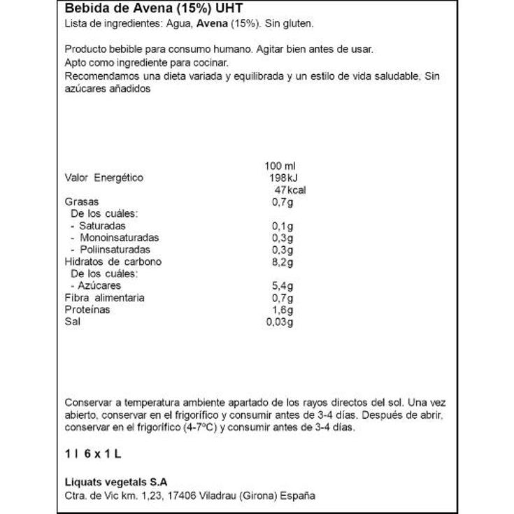 BEBIDA DE AVENA YOSOY BRIK 1 LT