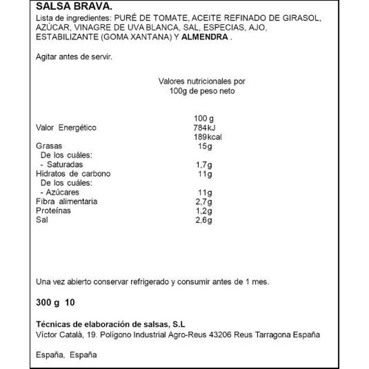 SALSA BRAVA SPAR FRASCO 300 GR