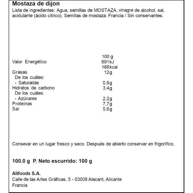 MOSTAZA REINE DIJON TUBO 100 GR