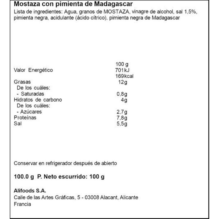 MOSTAZA PIMIENTA MADAGASCAR REINE DIJON TARRO 100 GR