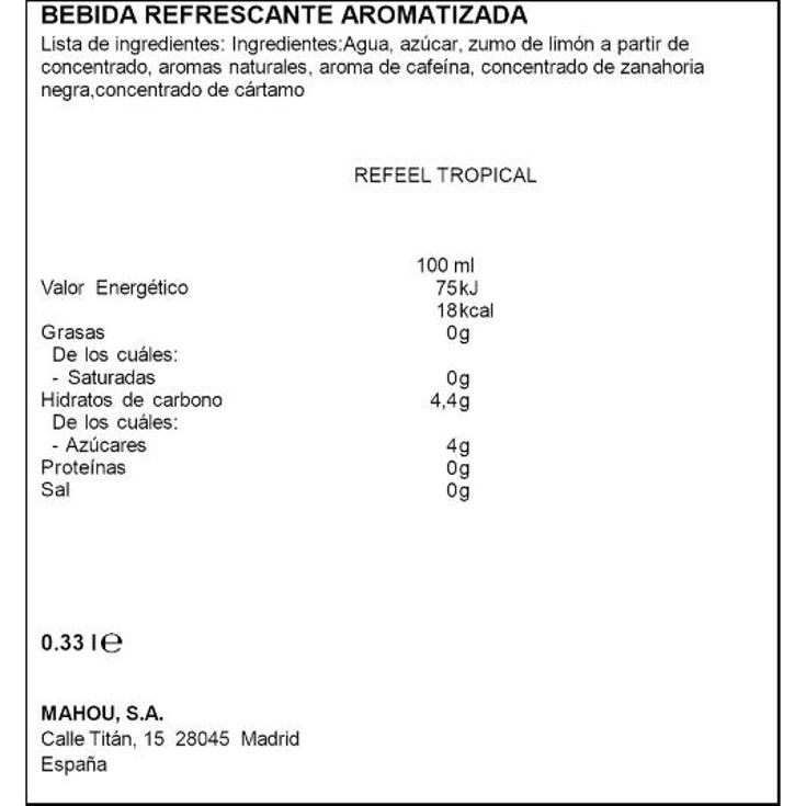 BEBIDA ENERGETICA TROPICAL REFILL LATA 33 CL