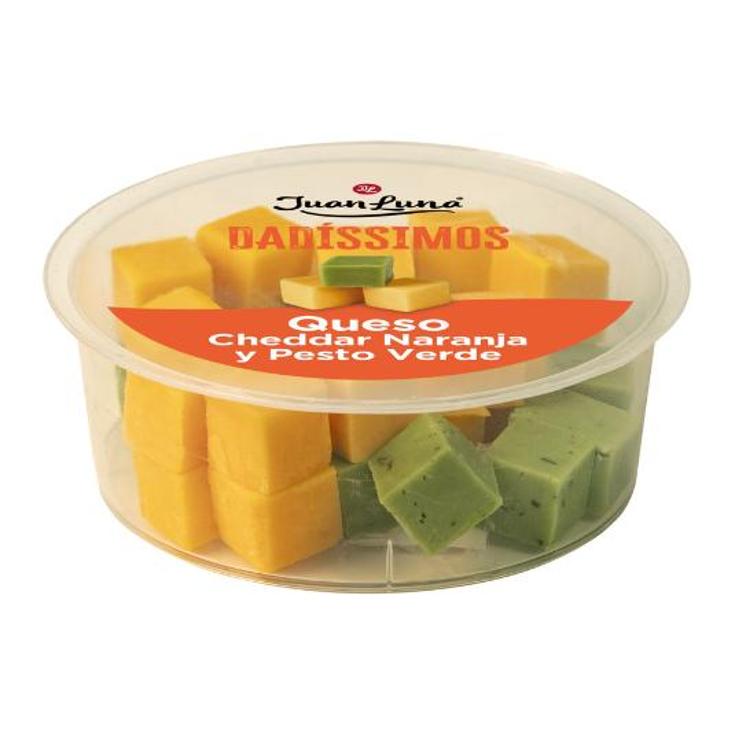 QUESO DADOS CHEDDAR NARANJ PEST JUAN LUNA BOTE 90 GR
