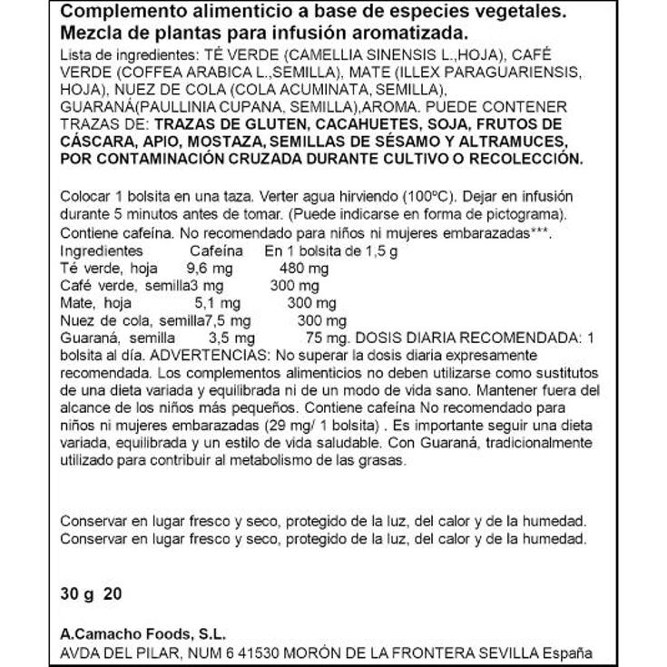 INFUSION QUEMA GRASAS SPAR CAJA 20 UD