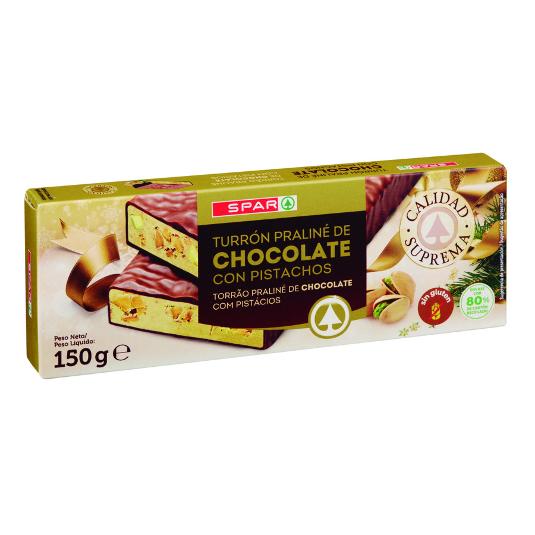 TURRON PRALINE PISTACHO SPAR PTLLA 150 GR