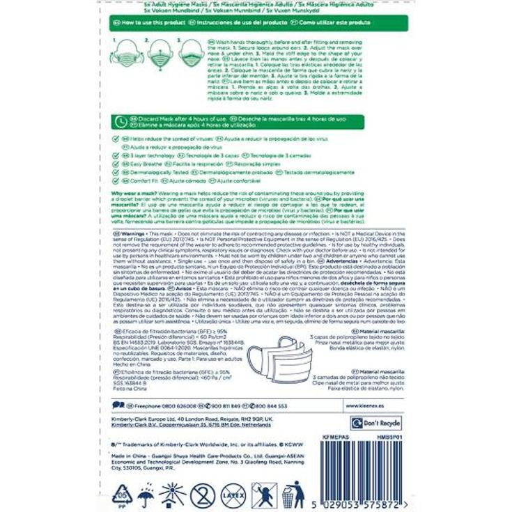 MASCARILLA HIG. ADULTO NEGRA KLEENEX BLIST 5 UD