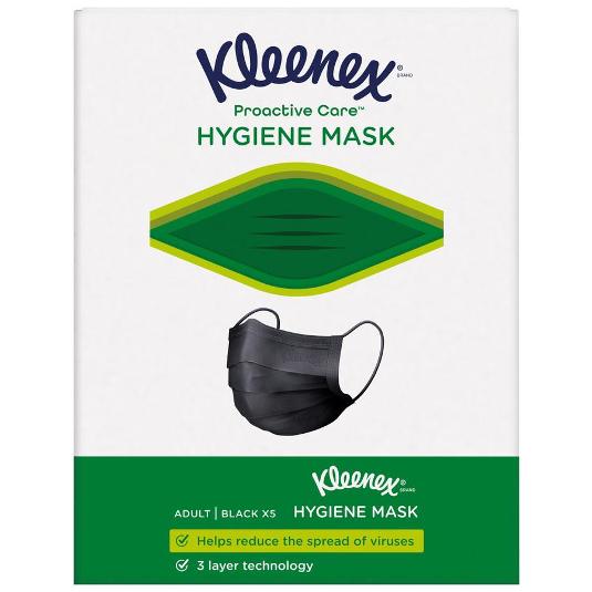 MASCARILLA HIG. ADULTO NEGRA KLEENEX BLIST 5 UD