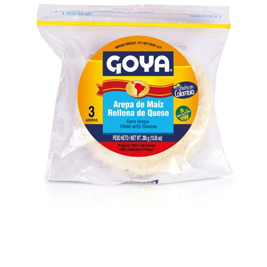 AREPA MAIZ RELLENA QUESO GOYA UND 290 GR