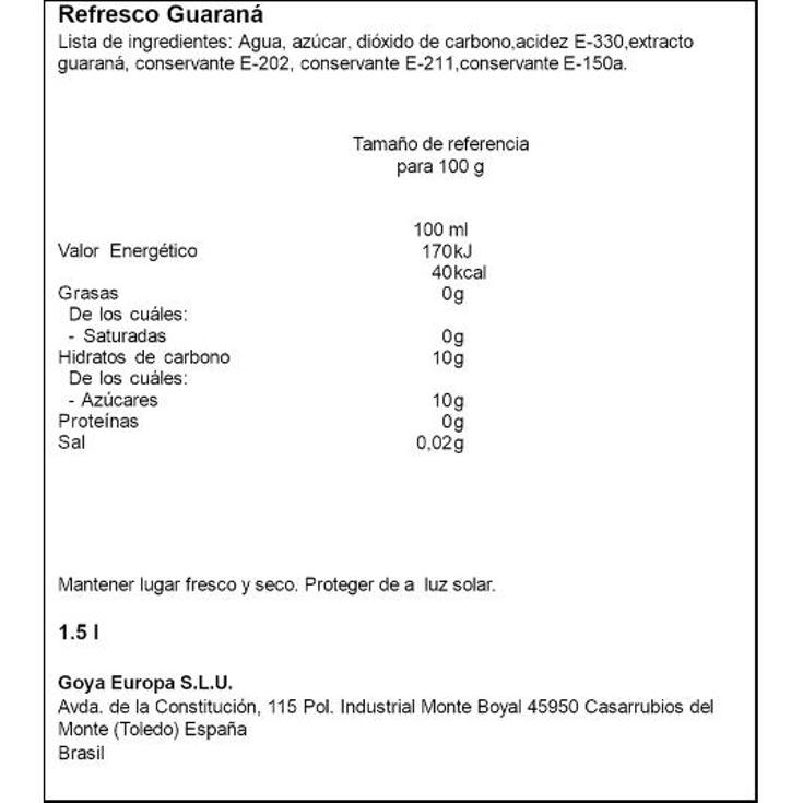 GUARANA ANTARTICA GOYA BTLLA 1500 ML