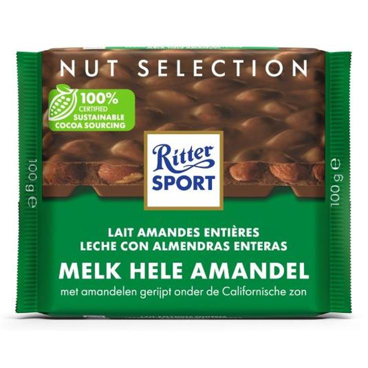 CHOCOLATE ALMENDRA GANZE MANDEL RITTER PTLLA 100 GR