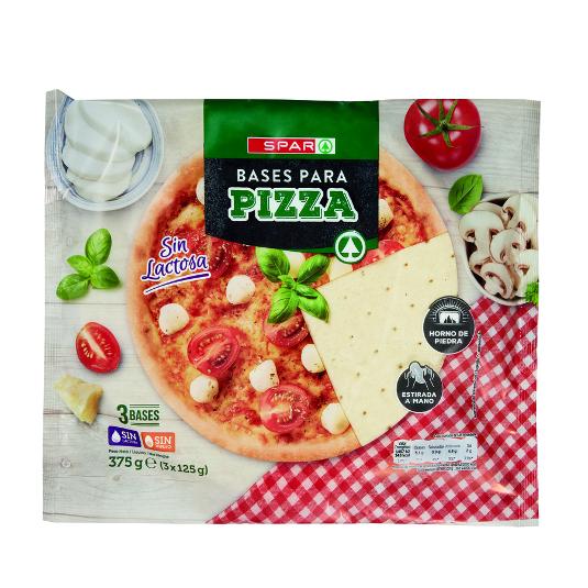 BASE PIZZA CONG 3X125 S/LACTOSA SPAR PACK 375 GR
